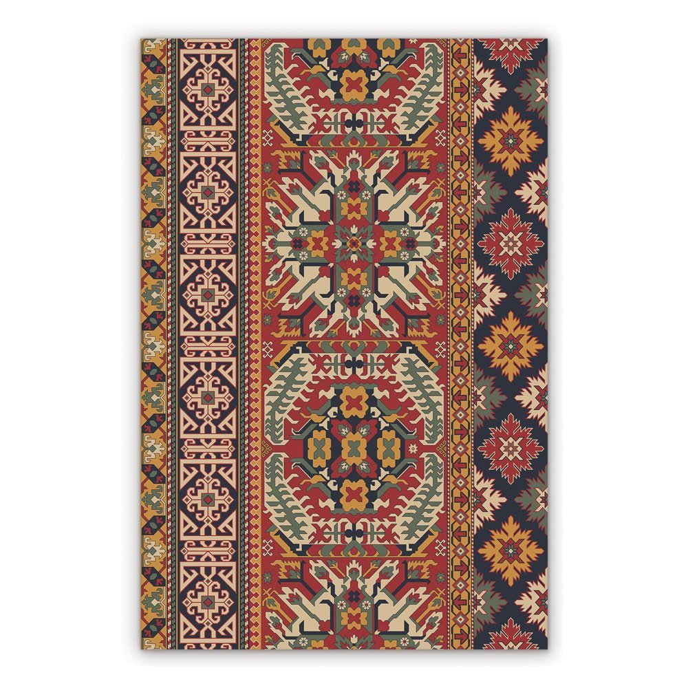 Vinyl floor mat for bathroom Persian geometric pattern
